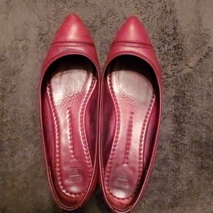 Frye red flat